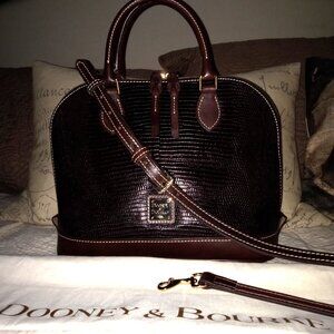 Dooney & Bourke Lizard Leather Zip Zip Satchel Shoulder bag NWOT